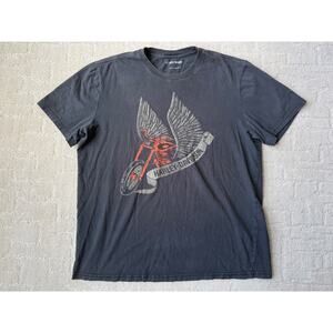 Harley Davidson Shirt Bike Wings Motorcycle Tee Cotton Y2K Grunge